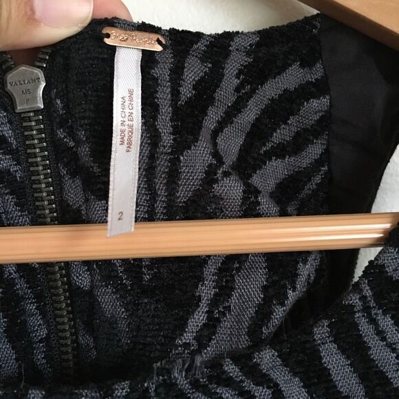 Free People Zebra‎ Chenille Drop Waist Casual Dress Mini Womens Size 2 w/… - Picture 4 of 8